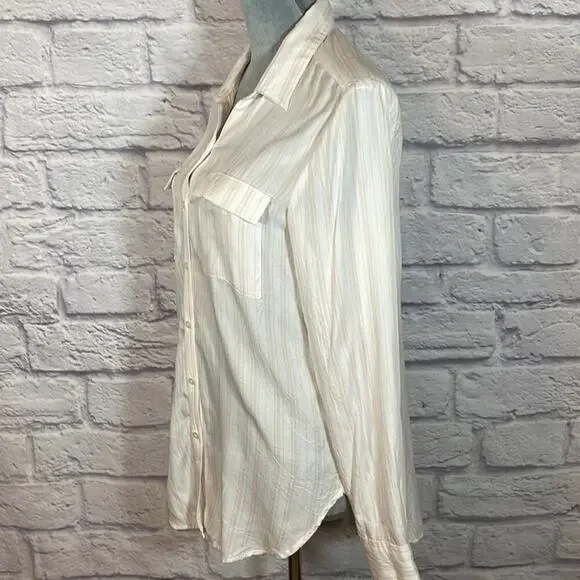 LOFT striped button down blouse - Picture 3 of 7